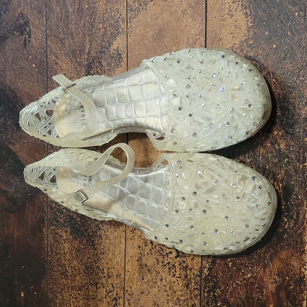 Stuart Weitzman Bedazzled Clear Jelly Shoes